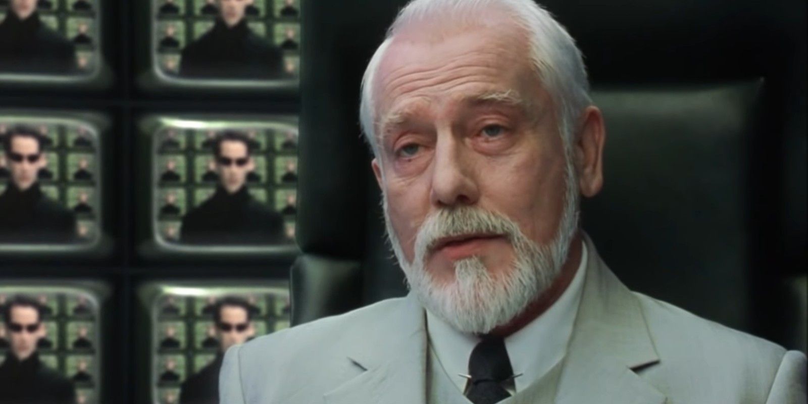 The Architect speaking with Neo in The Matrix Reloaded