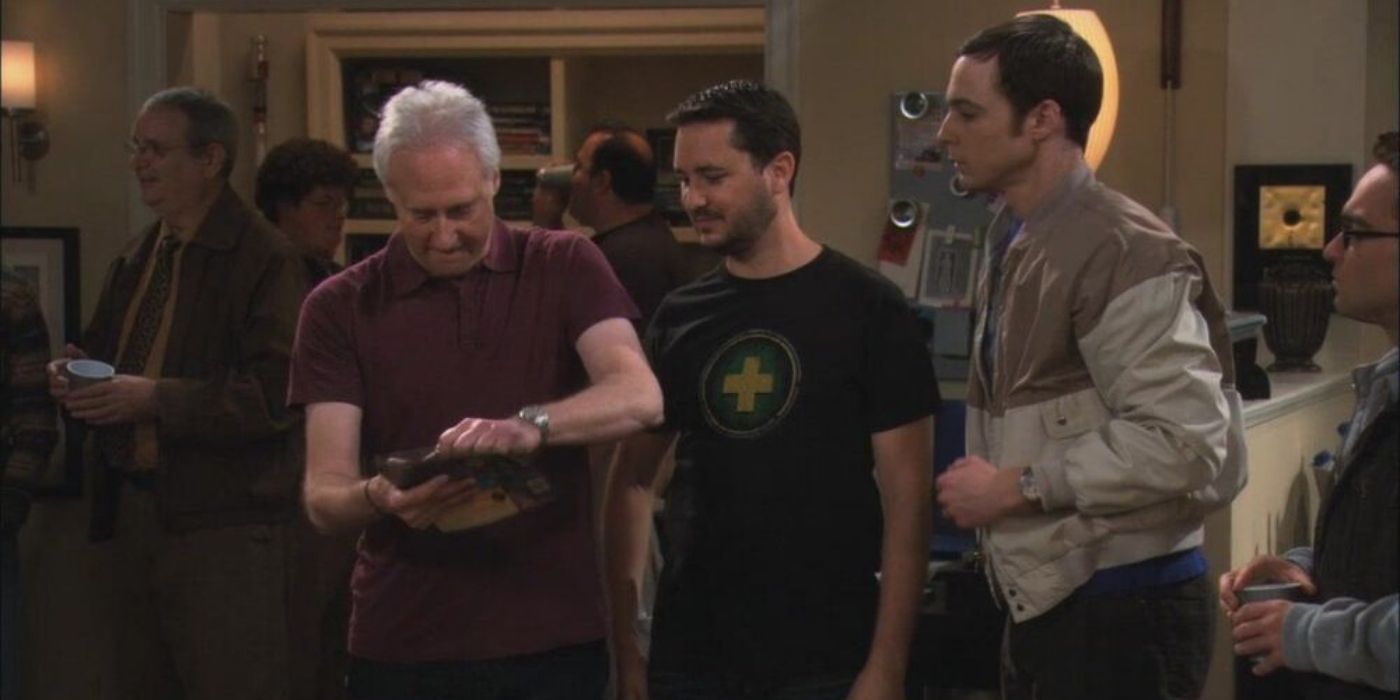 Brent Spiner, Wil Wheaton, and Sheldon on The Big Bang Theory.