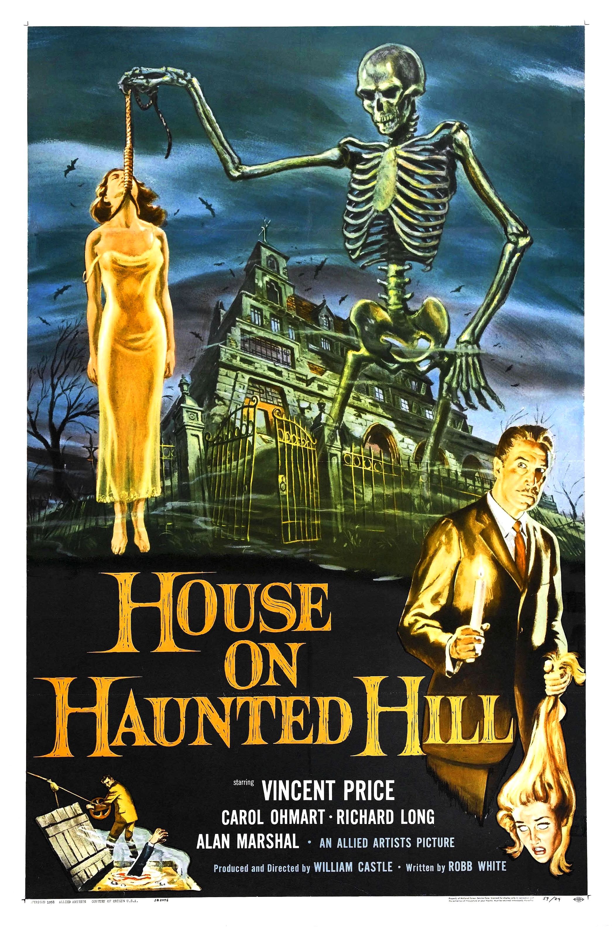 Movie poster for 1959's The House on Haunted Hill