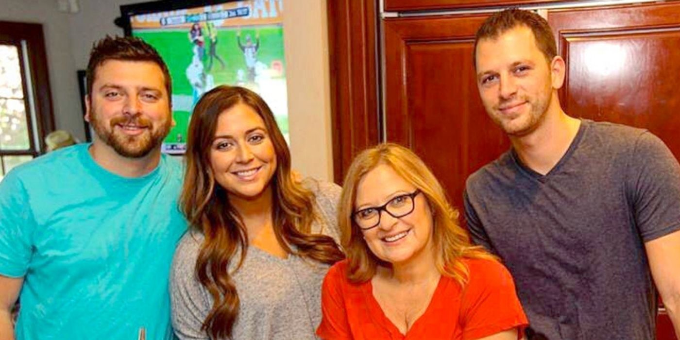 The Manzo kids smiling with their mom Caroline from RHONJ