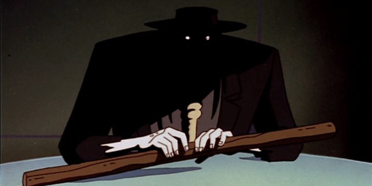 The Scarecrow resides in the darkness in Batman the Animated Series