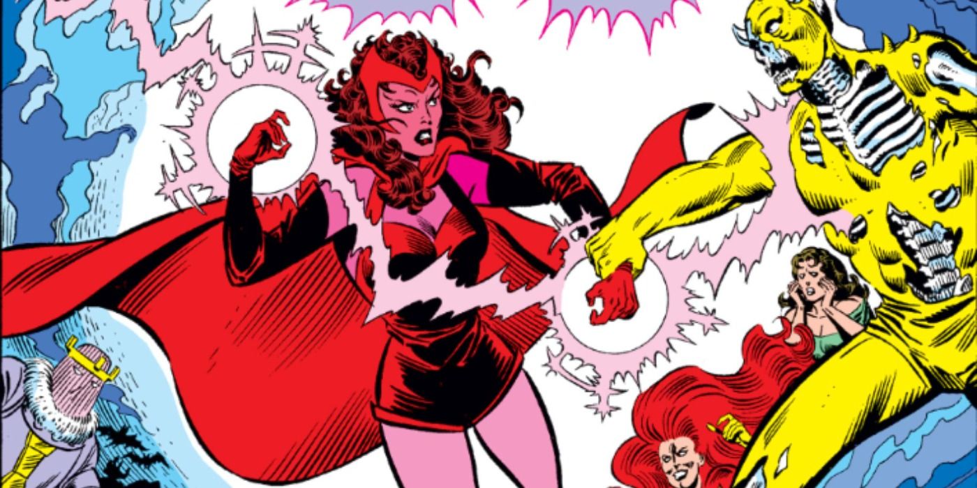 The Scarlet Witch fights zombies in Marvel Comics.