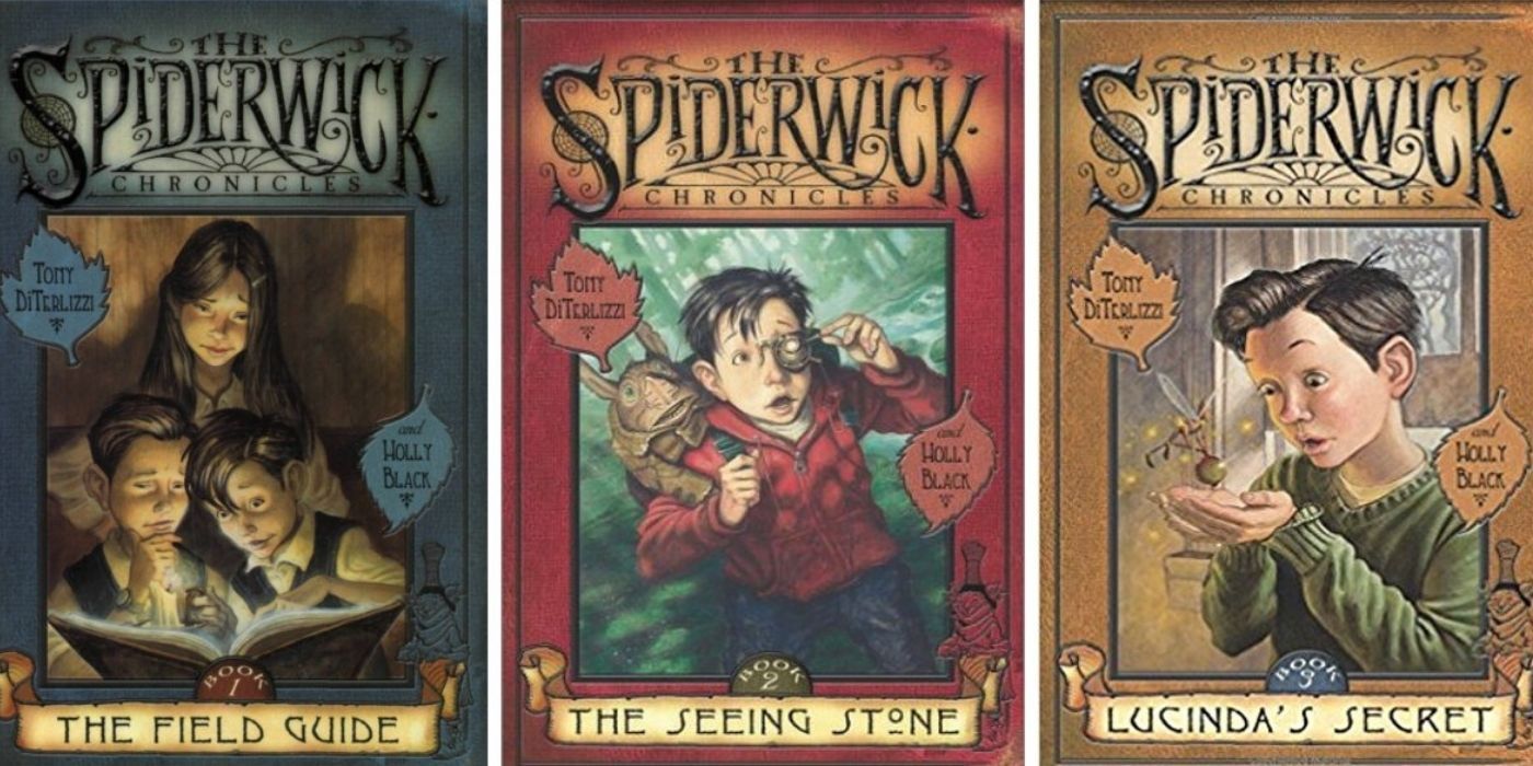 The first three books in The Spiderwick Chronicles series