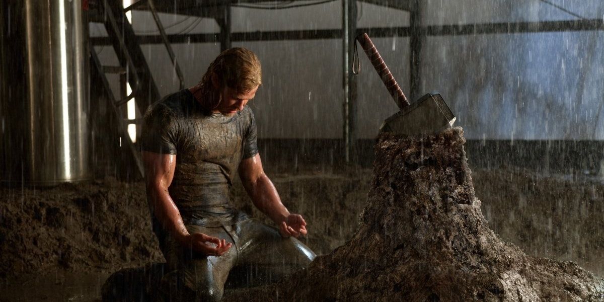 Thor is unable to lift Mjolnir in Thor 2011