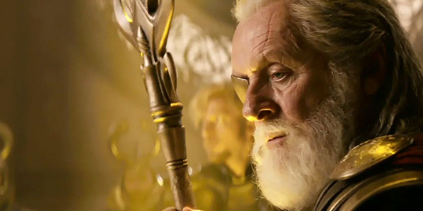 A side profile of Odin, King of Asgard in Thor