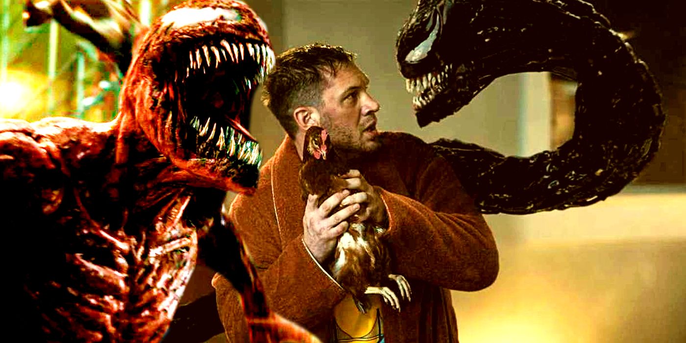 Tom Hardy as Eddie Brock and Carange in Venom Let There Be Carnage