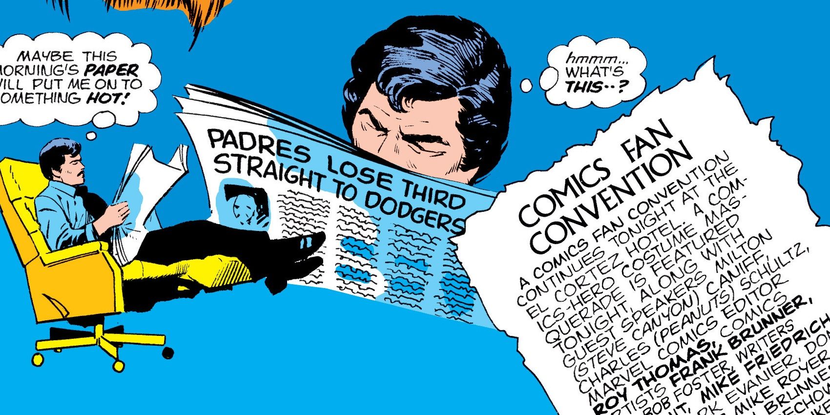 Tony Stark reading the newspaper