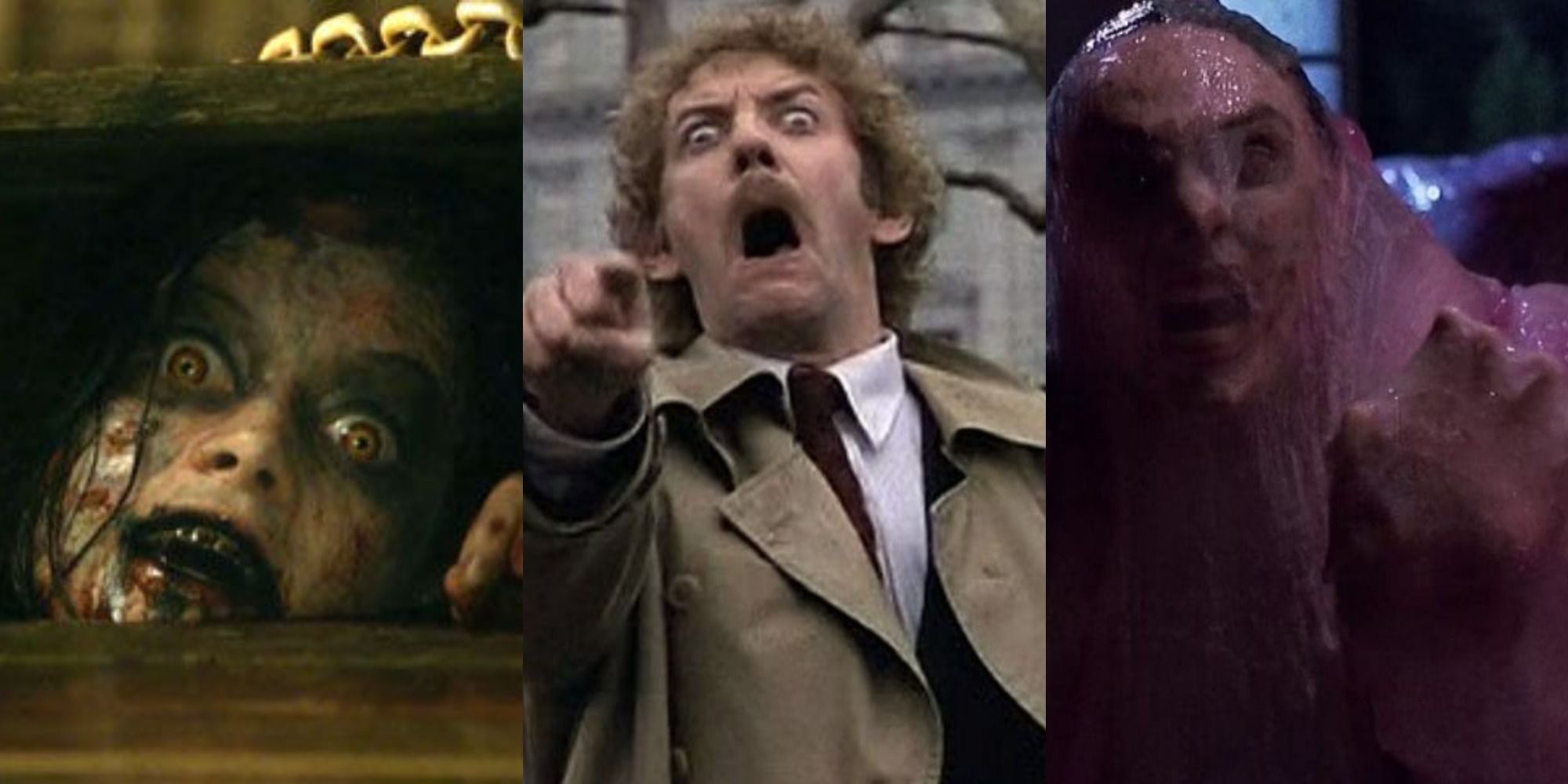 Evil Dead, Invasion of the Body Snatchers, and The Blob triple image