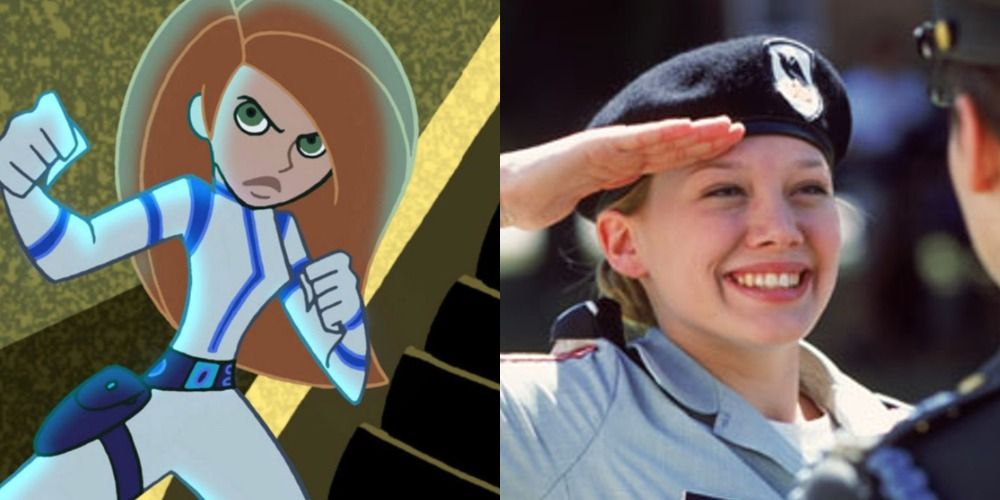 Two side by side images from Cadet Kelly and Kim Possible