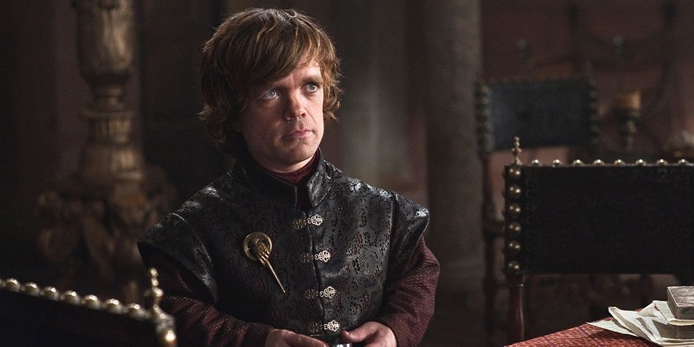 Tyrion Lannister in the small council in Game of Thrones