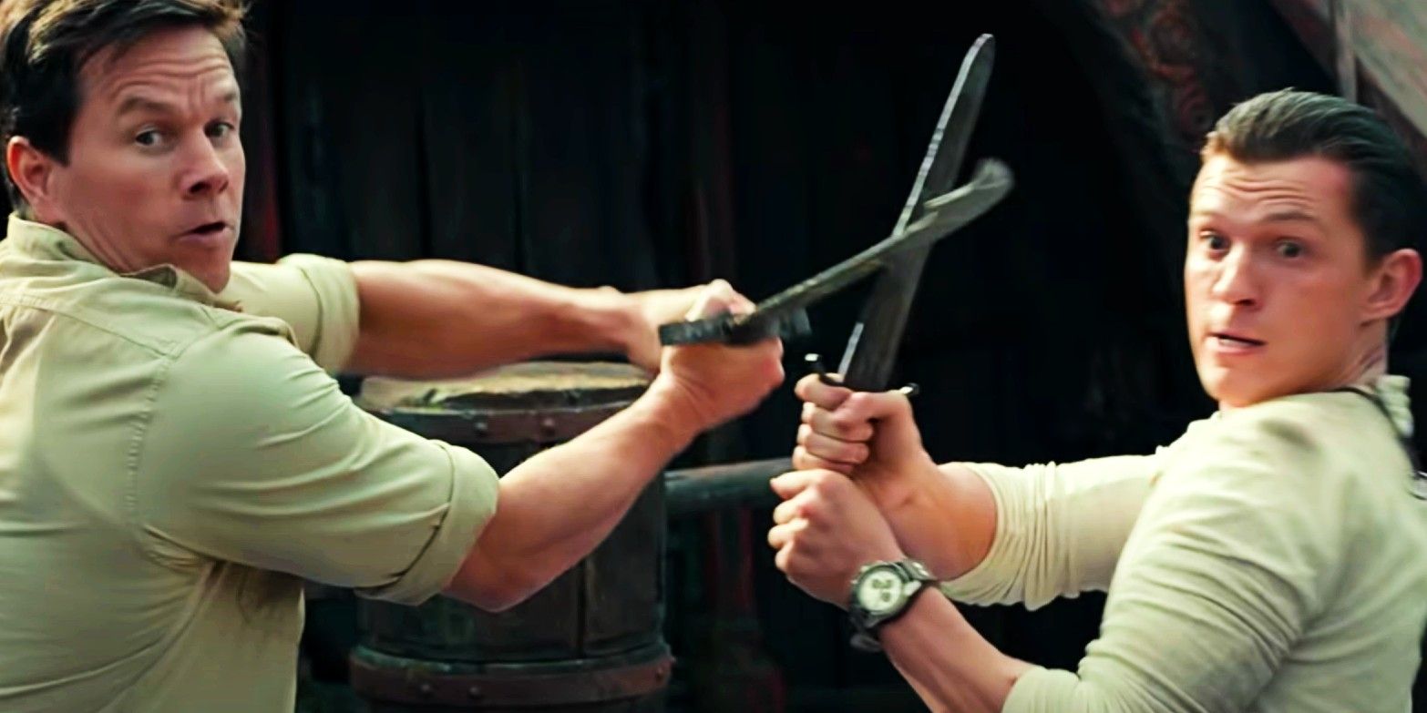 Sully &amp; Nathan duel with swords in Uncharted.