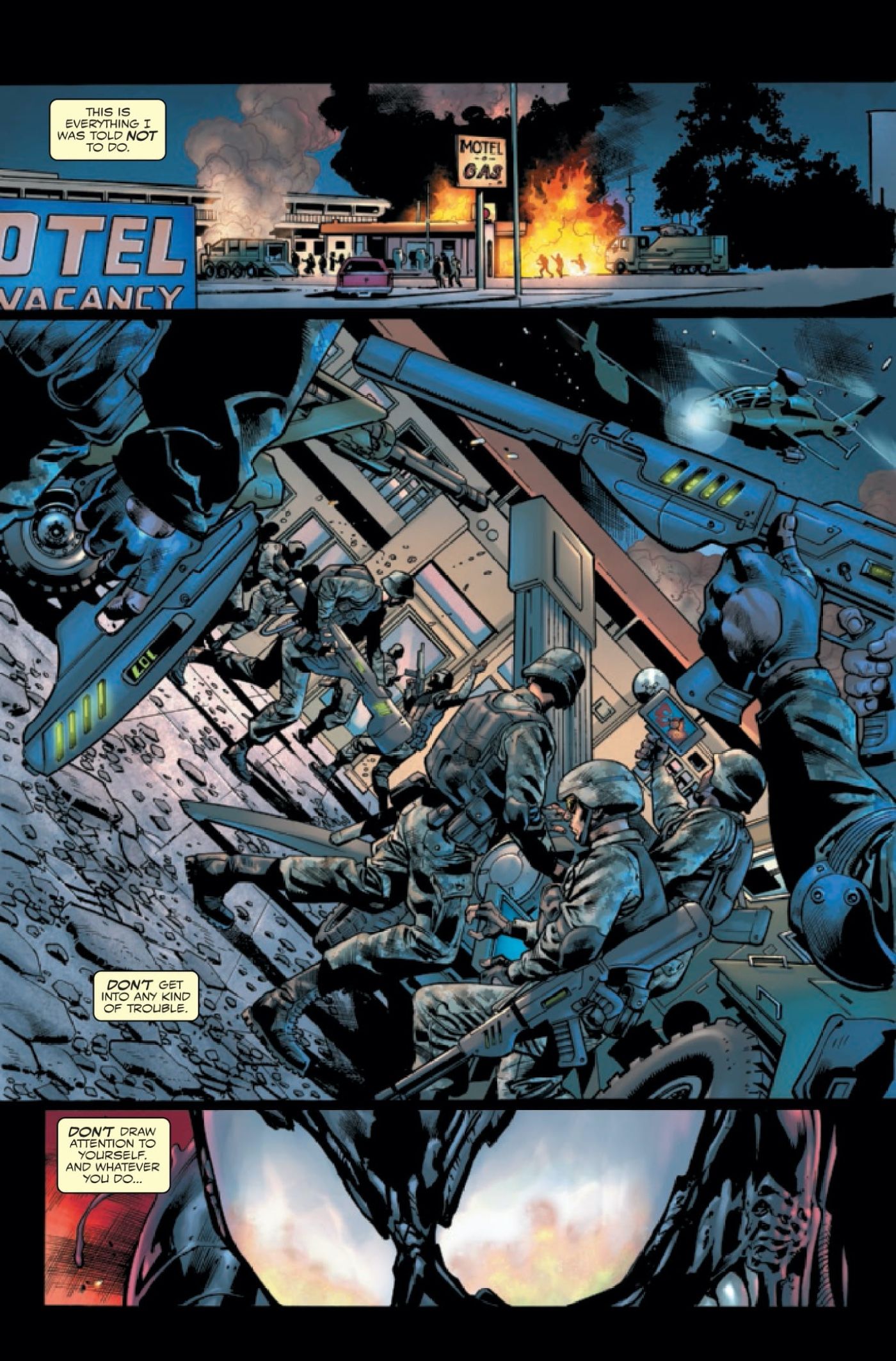 Dylan as Venom fights crime
