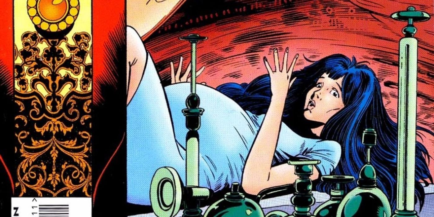 Victoria Montesi laying in a pregnant state in Marvel Comics.