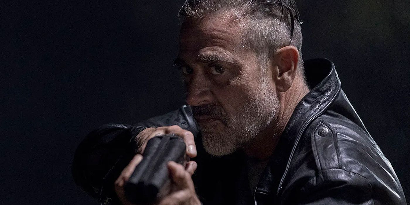 Negan with a rifle in The Walking Dead