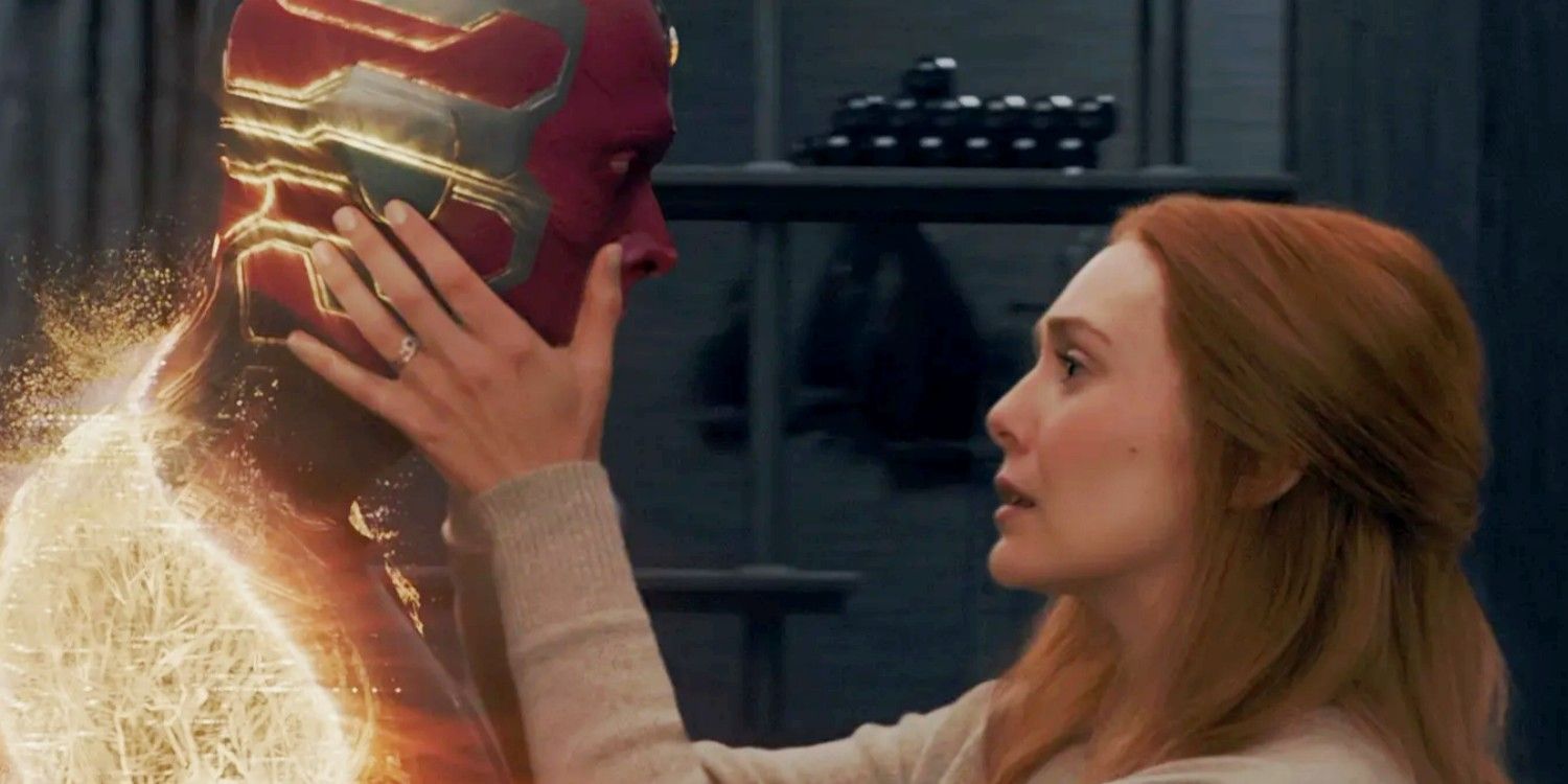 Wanda saying goodbye to Vision in WandaVision.