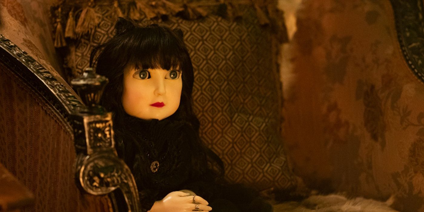 Nadja doll sitting on a chair in What We Do In The Shadows.
