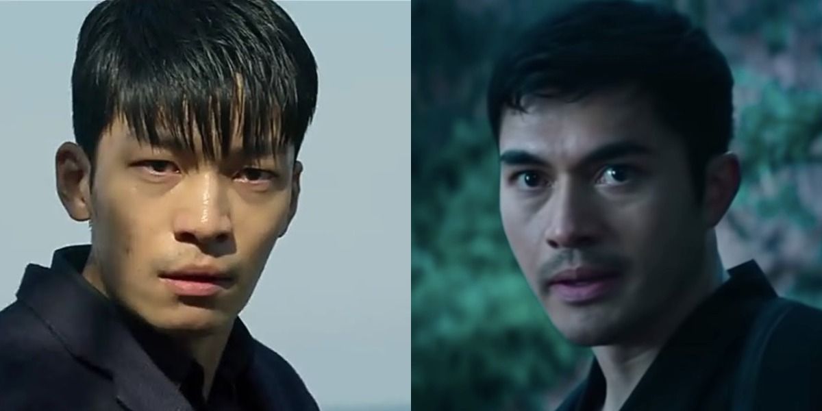 Wi Ha-joon as Hwang Jun-ho in Squid Game beside Henry Golding as Snake Eyes in Gi.I. Joe: Snake Eyes