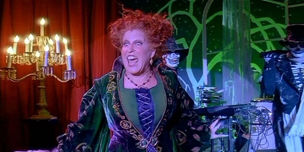 Winifred Sanderson with her mouth open in Hocus Pocus