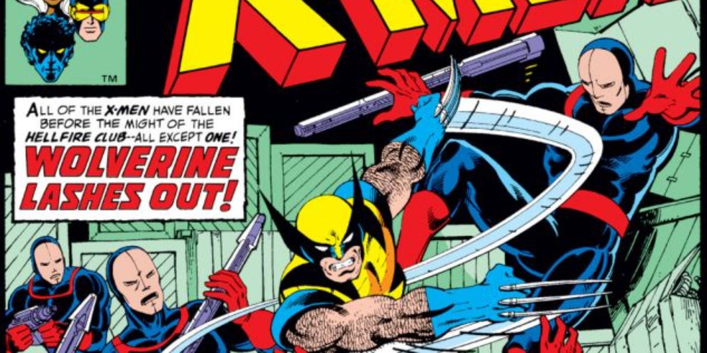 Wolverine cuts through Hellfire goons in Marvel Comics.