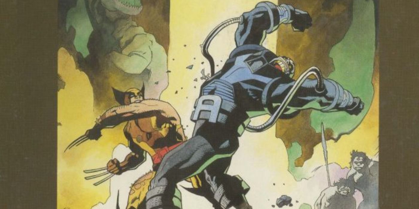 Wolverine fights Apocalypse in Marvel Comics.