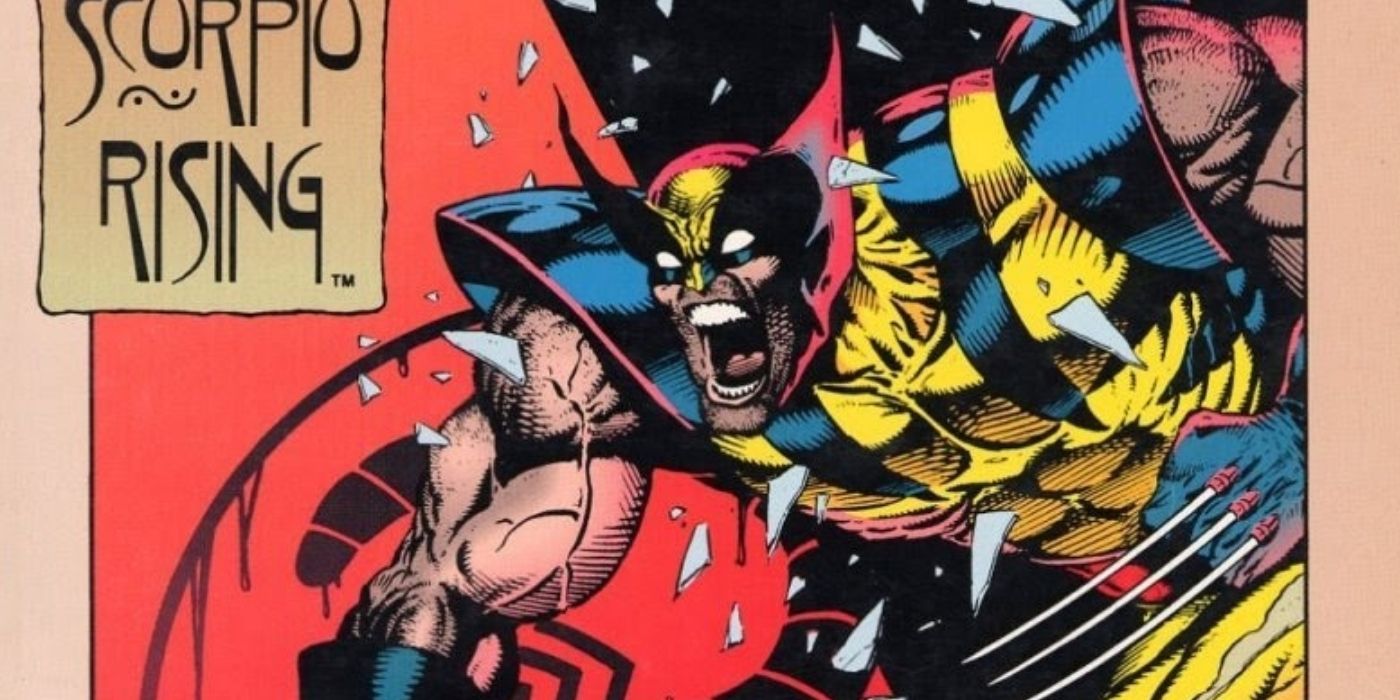 Wolverine screaming and crashing out of a building in Marvel comics