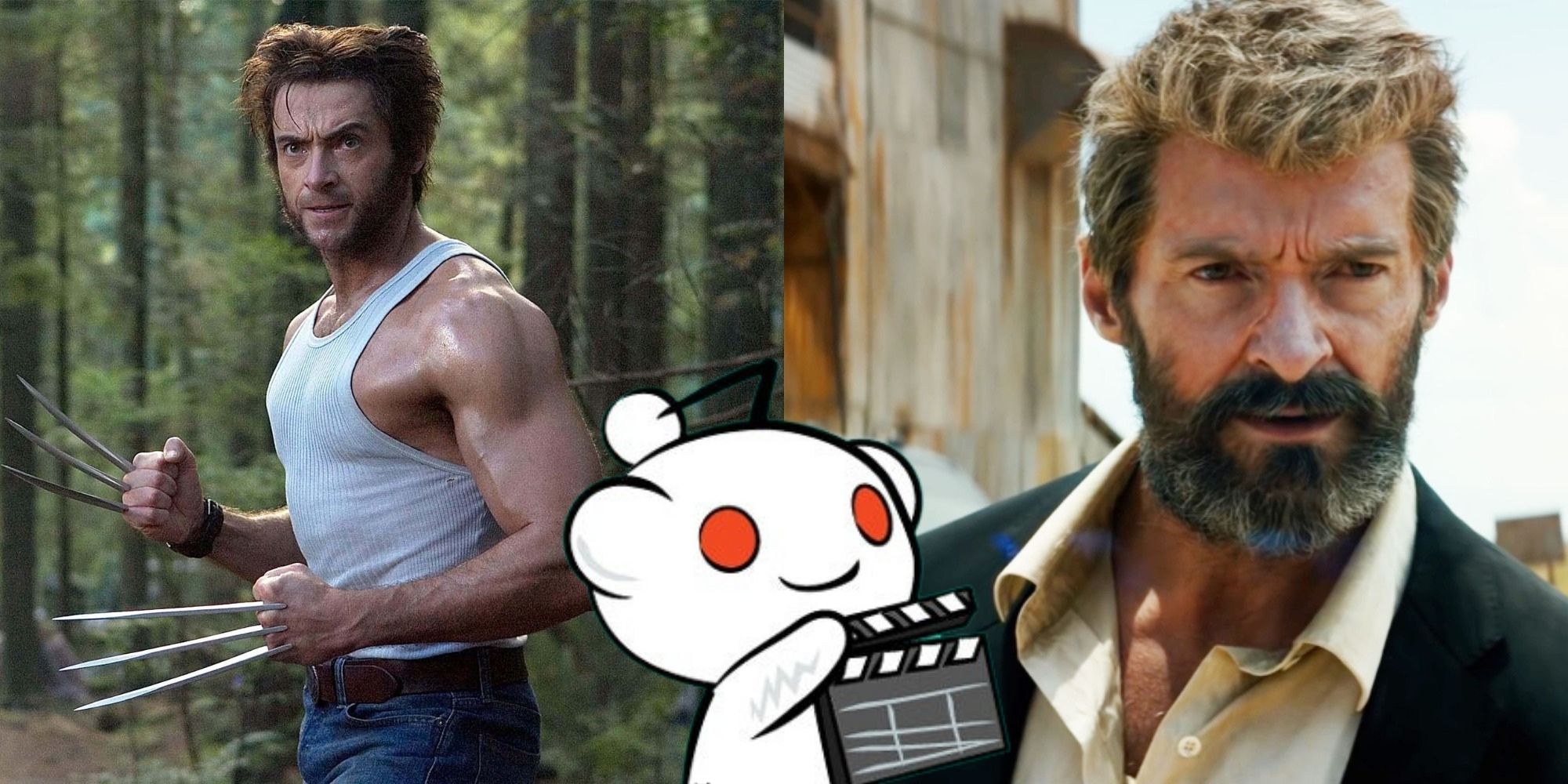 Split image showing Hugh Jackman as Wolverine and Snoo from Reddit