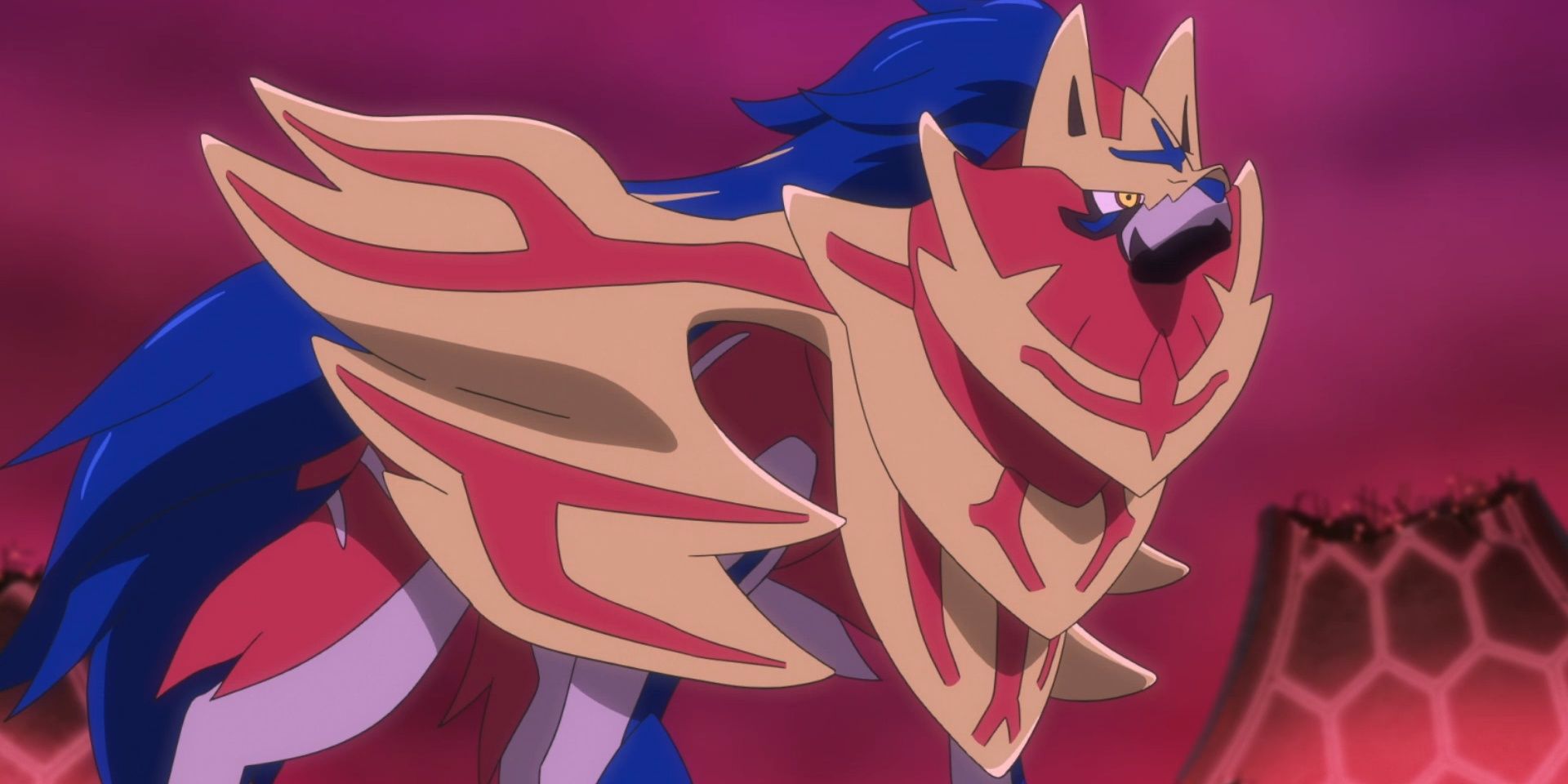 Zamazenta in Crowned Shield form in the Pokemon anime