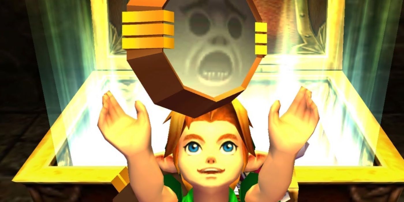 Link obtains the Mirror Shield in Majora's Mask.