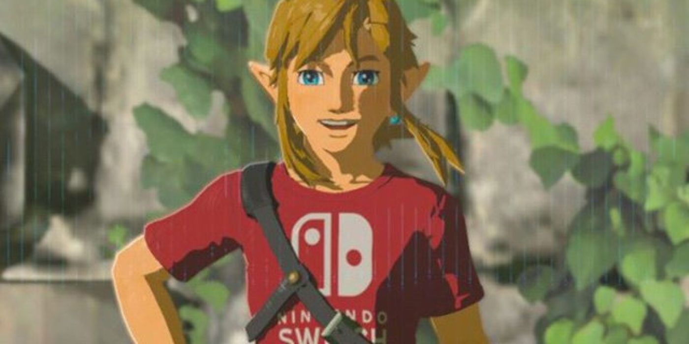 Link wears the Nintendo Switch Shirt in Breath of the Wild.