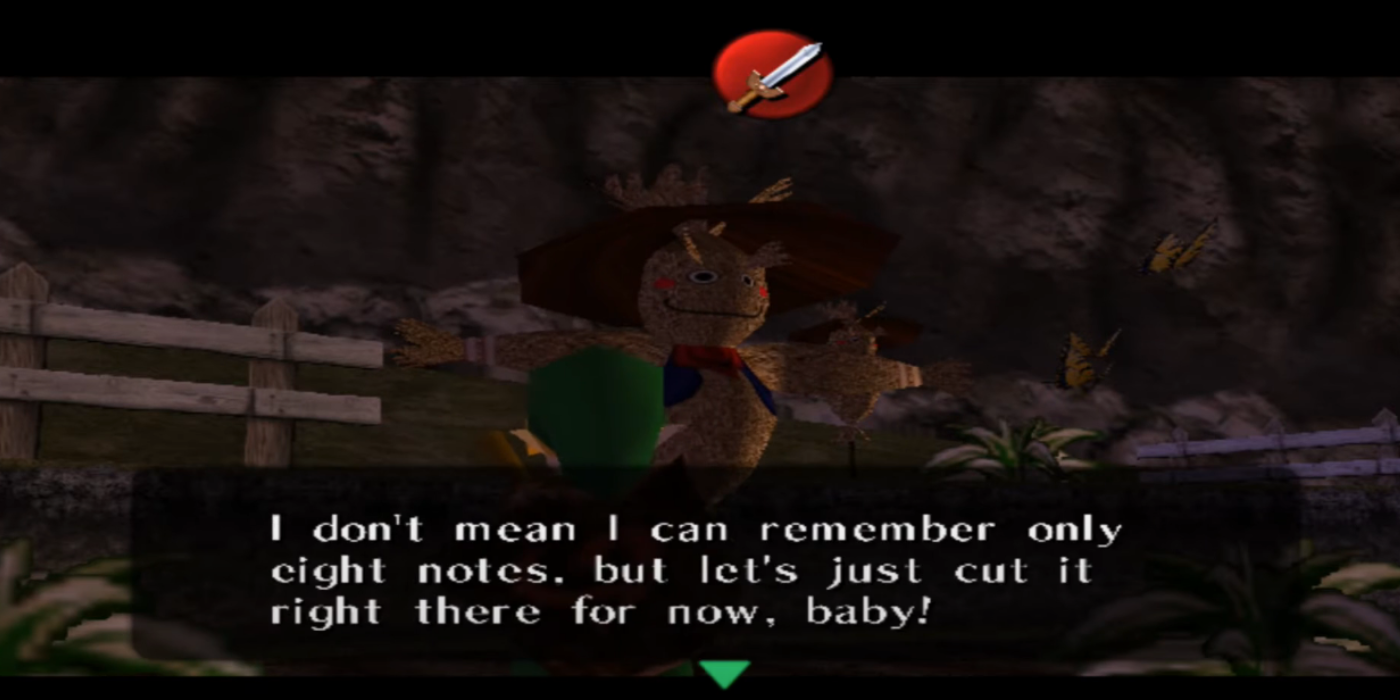 Link meets Bonooru in Ocarina of Time.