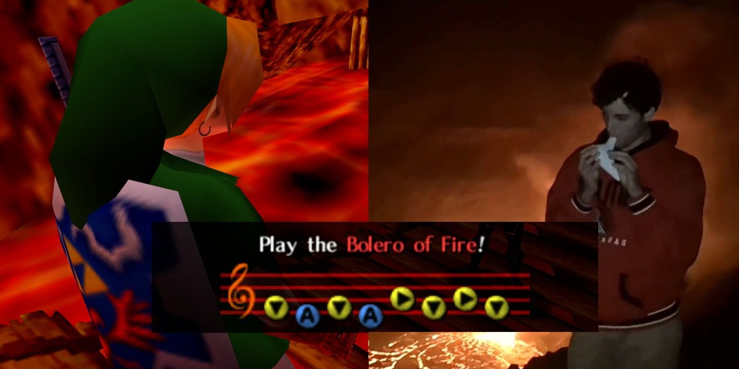 Zelda's Bolero of Fire Song Played On Real Ocarina At Active Volcano
