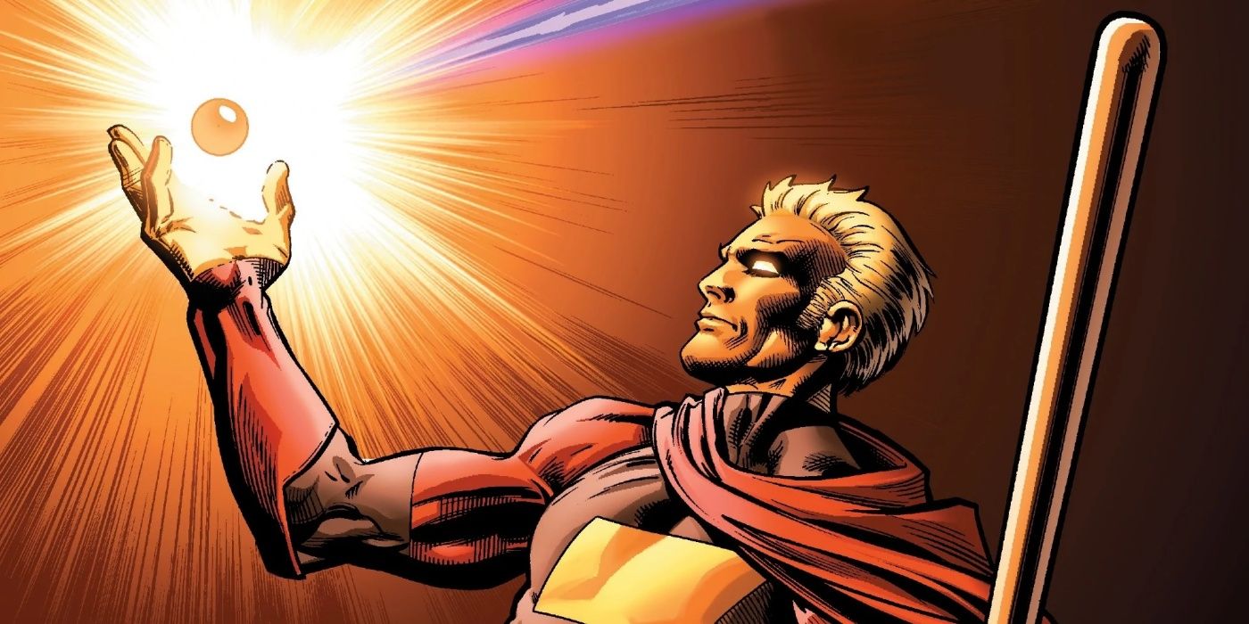 Adam Warlock reaching for a glowing energy ball in Marvel Comics.