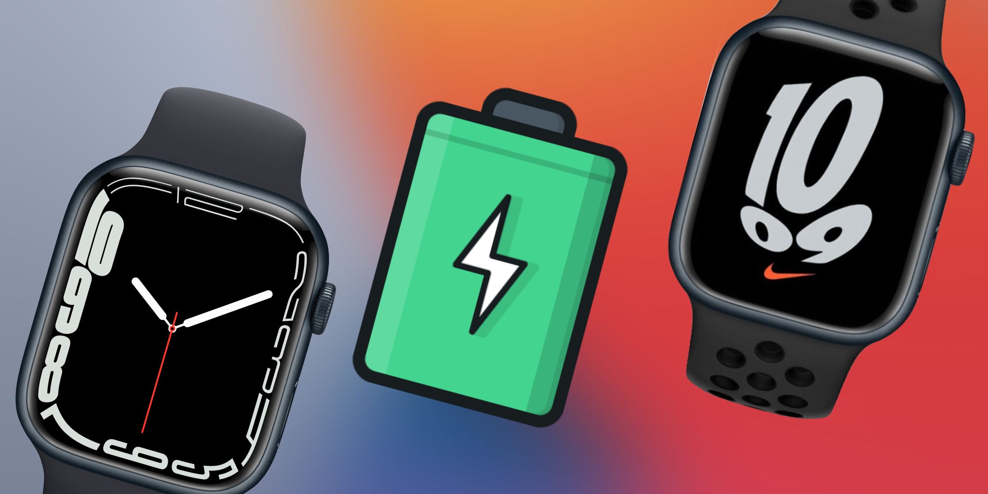 Apple Watch Series 7 with battery icon