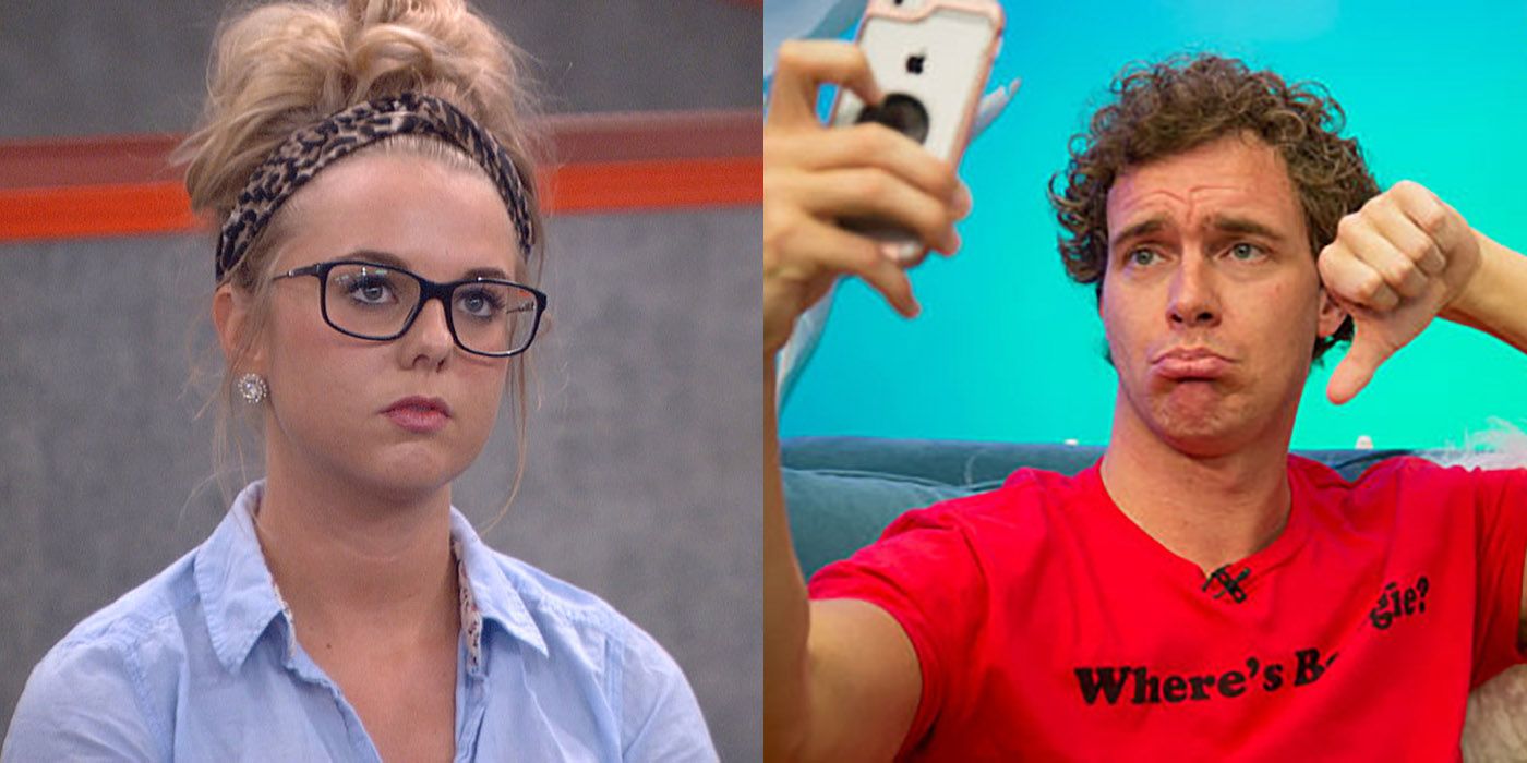 Split image of Nicole Franzel and Frank Eudy from Big Brother.