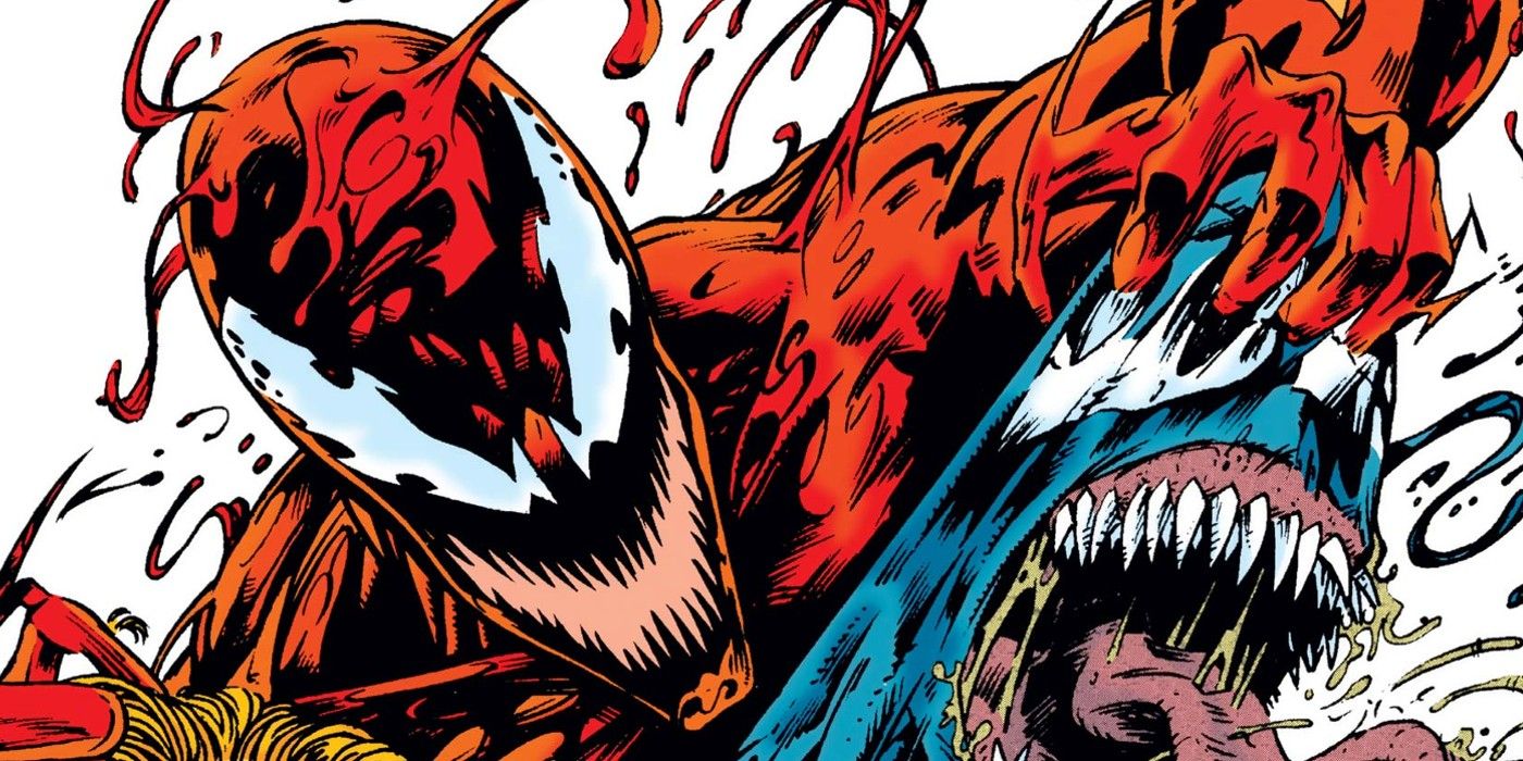 Carnage attacks Venom in the pages of Marvel Comics.