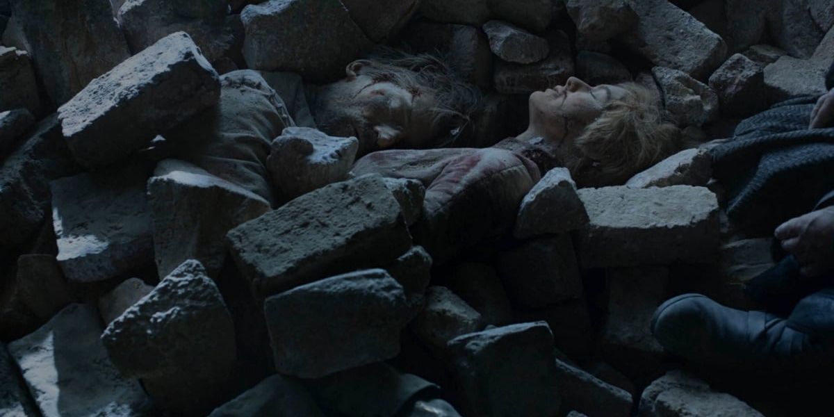 Cersei e Jaime enterrados sob os escombros em Game of Thrones