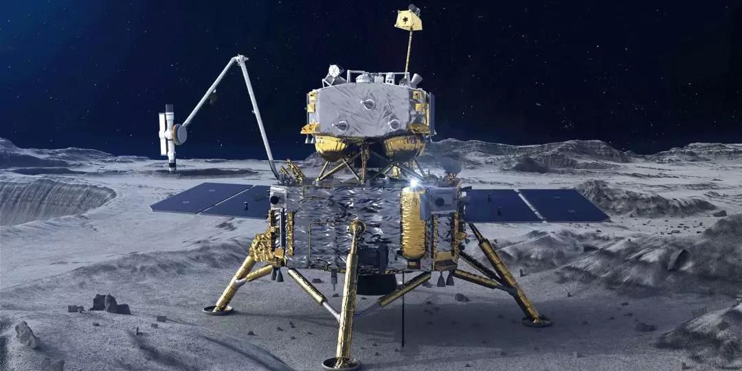 Render of the Chang'e 5 lander on the Moon
