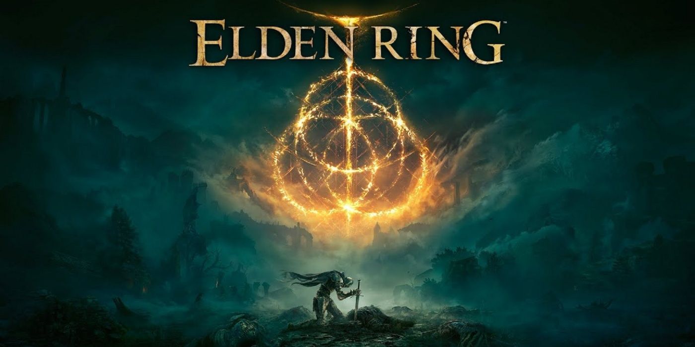 Elden Ring promo art featuring the Tarnished kneeling under the titular ring.