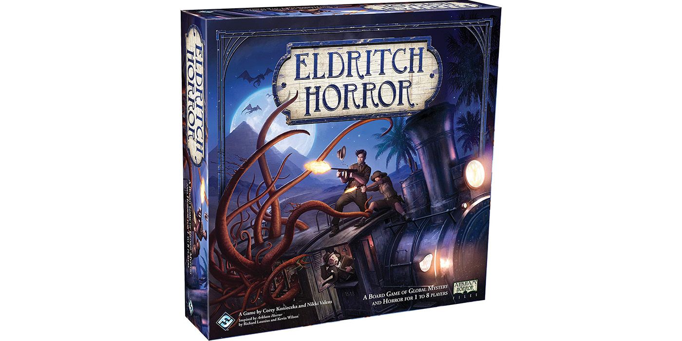 The box for the board game Eldritch Horror.