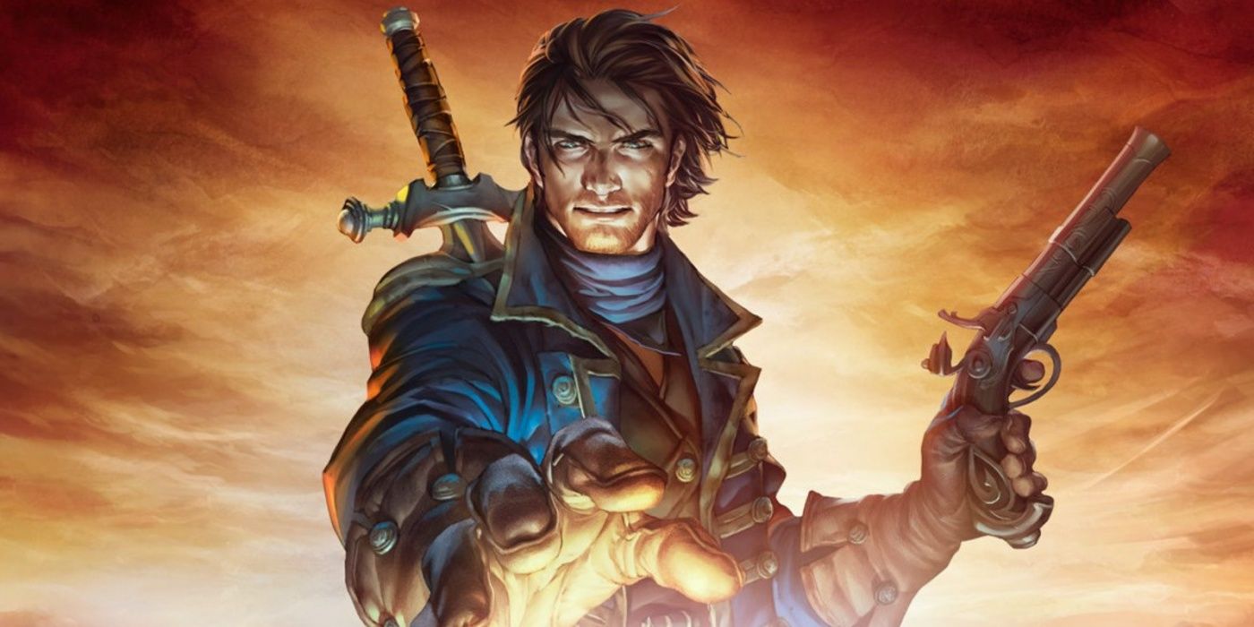The hero stands on the cover of the Fable artwork