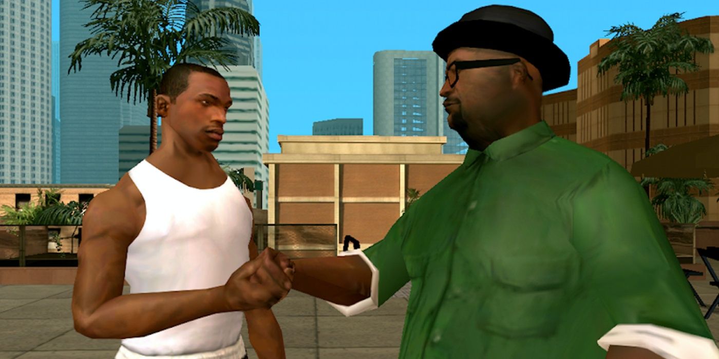 gta san andreas cj bate os punhos com outro personagem