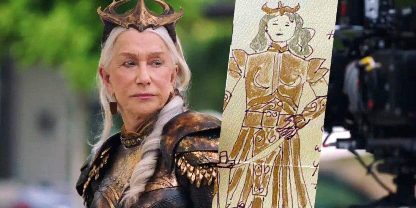 Shazam S Helen Mirren Draws Image Of Her Goddess Character Hespera