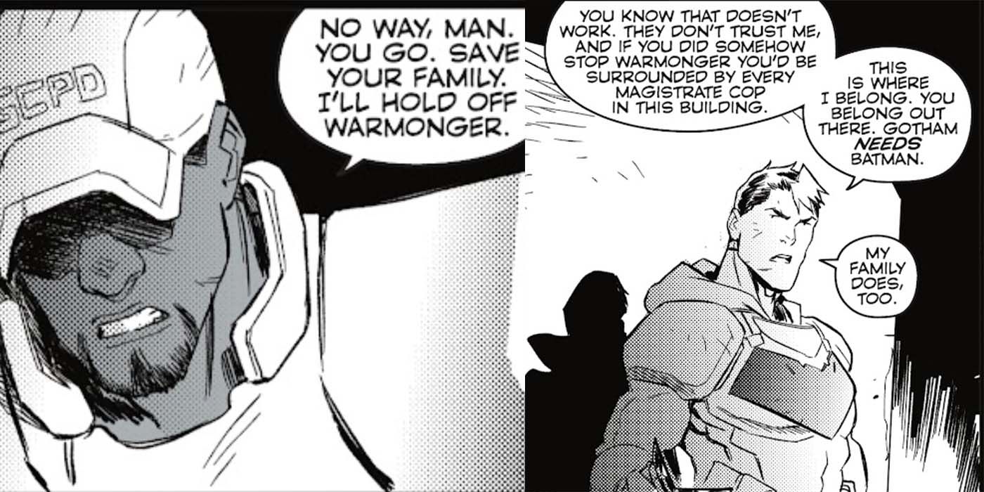 Batman (Jace Fox) and Red Hood in Future State: Gotham #6.