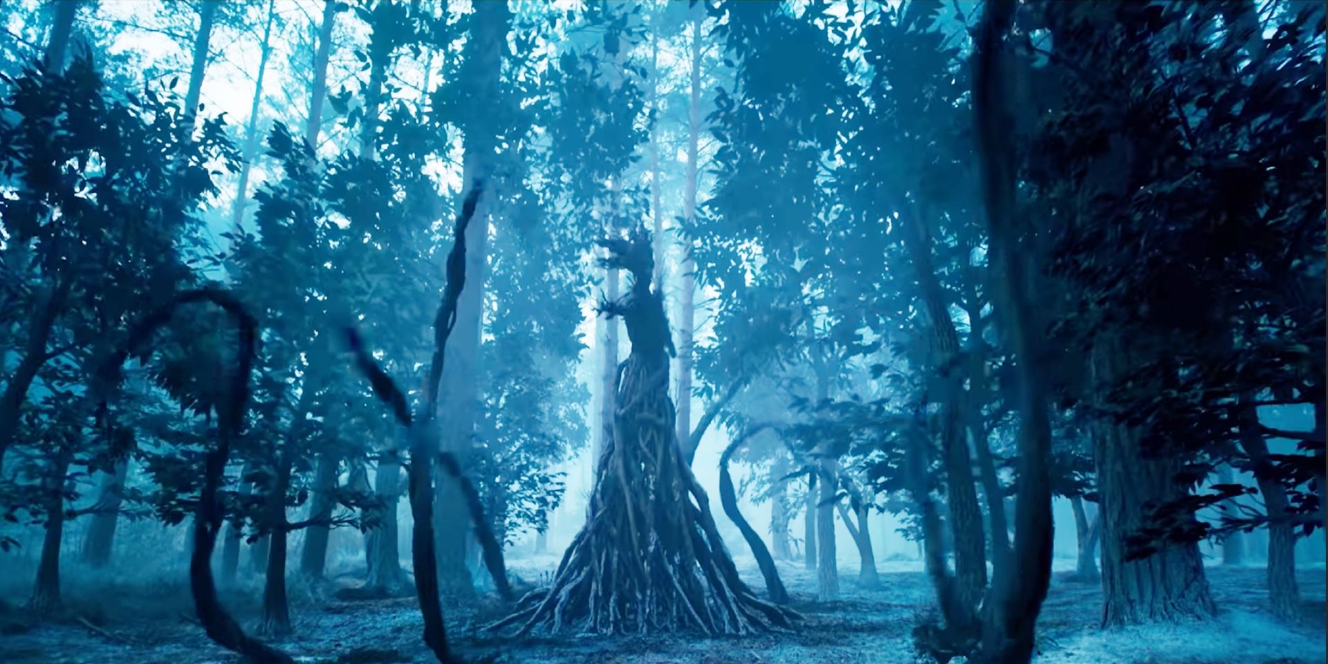 The leshy as it waits in the woods in The Witcher