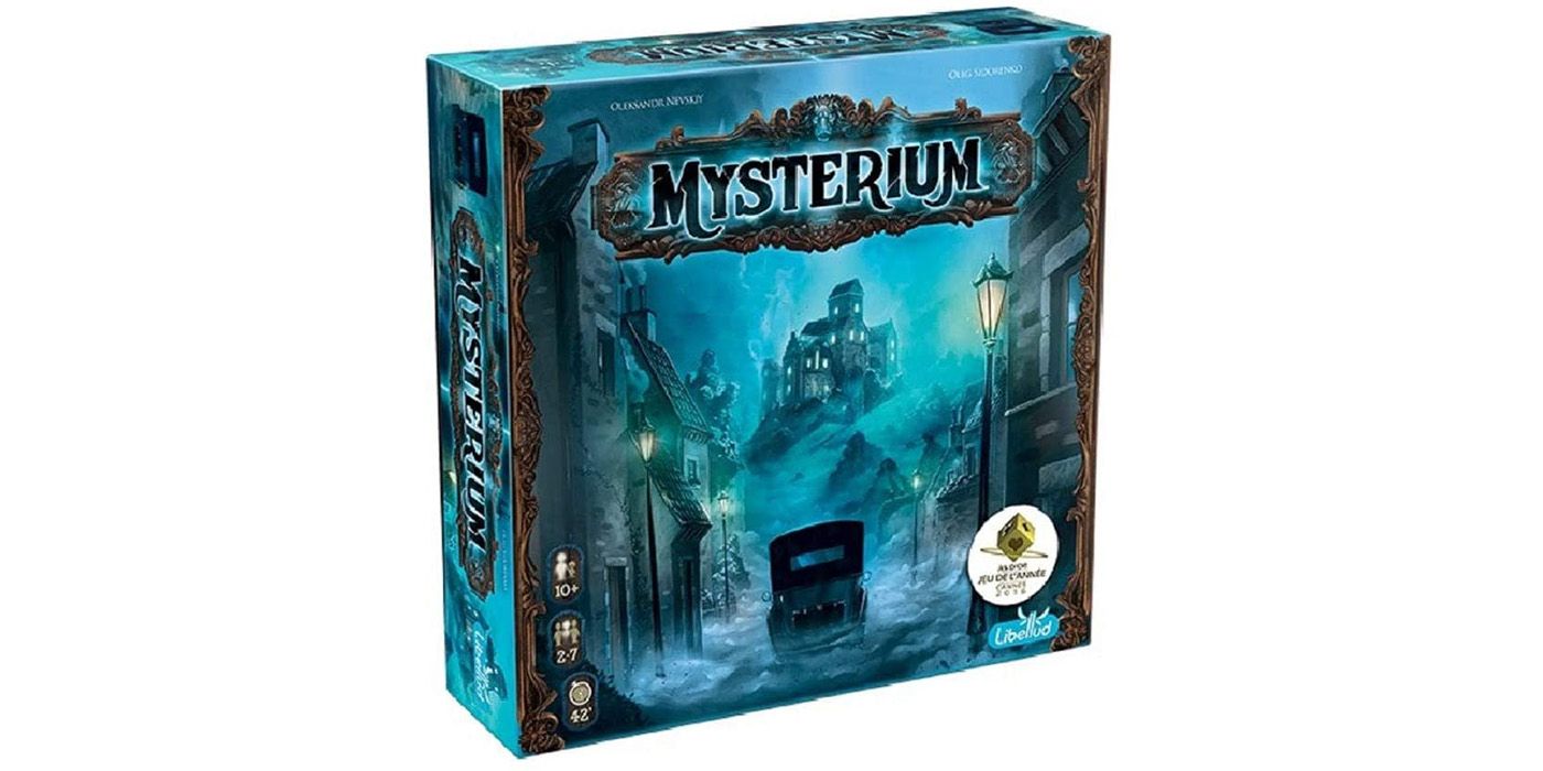 The box for the board game Mysterium.