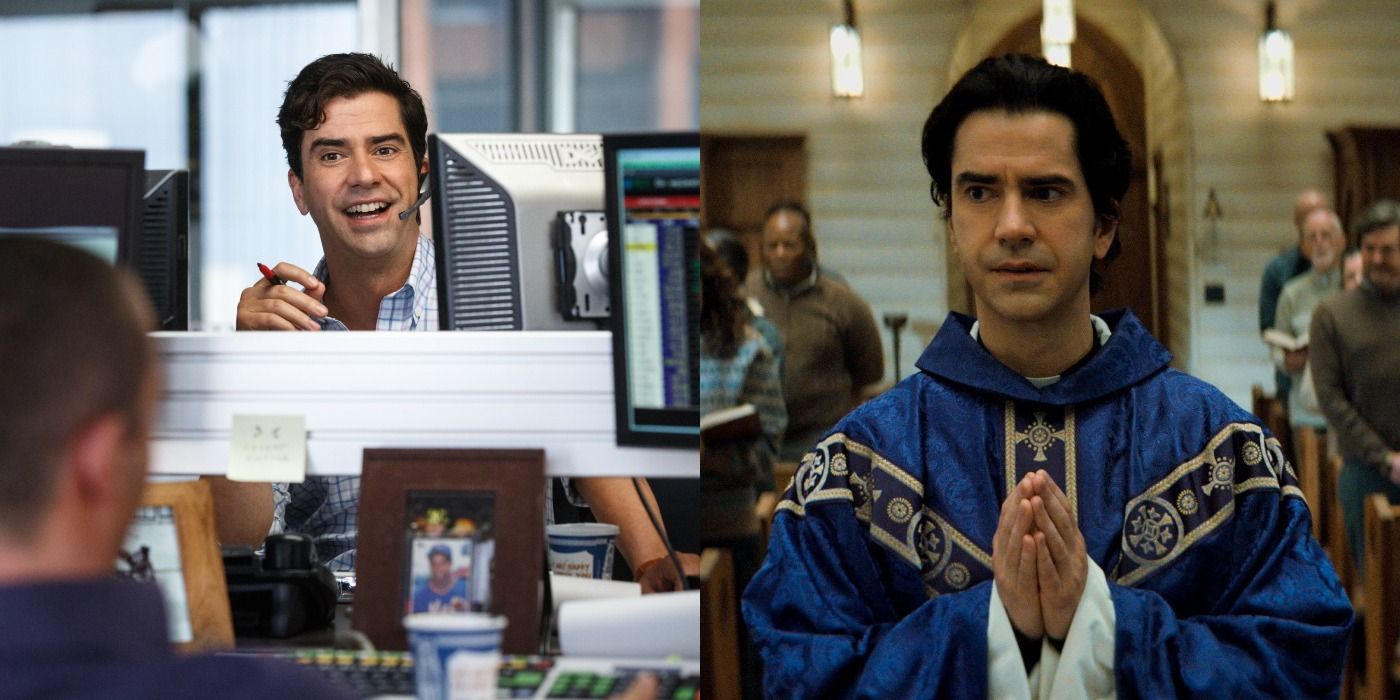 Split image of Hamish Linklater in The Big Short and Midnight Mass