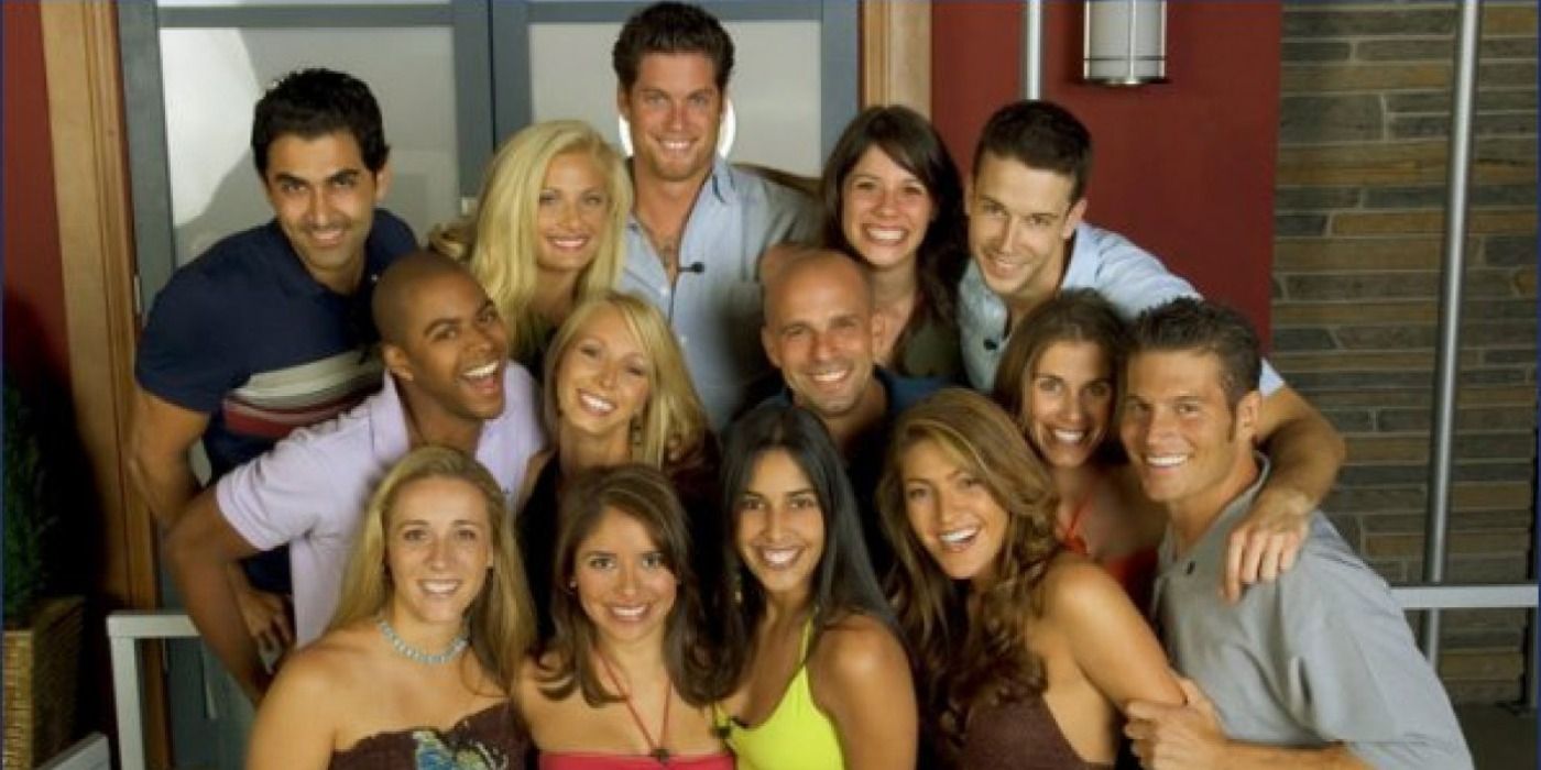 The cast of Big Brother 6 smiling for the camera.