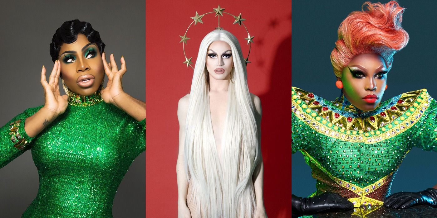 Split image of Monet X Change, Aquaria and Asia O'Hara from RuPaul's Drag Race