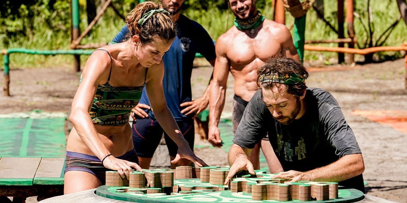 Christian Hubicki helping his tribe solve a puzzle on Survivor