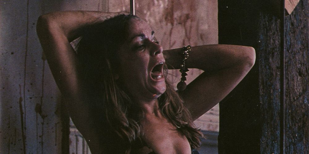 Pam hangs on a meat hook in The Texas Chainsaw Massacre